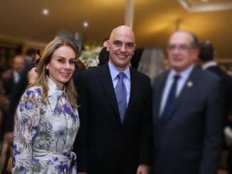 Ministro Alexandre de Moraes e sua esposa Viviane Barci juntos, sancionado pelos EUA pela Lei Magnitsky.