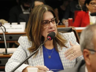 Deputada Rogéria Santos discursando na Câmara dos Deputados sobre o protocolo clínico para tratamento do climatério no SUS.