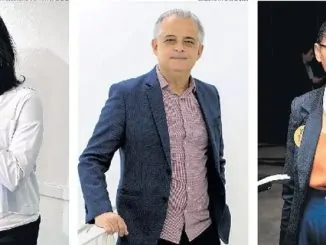 Montagem fotográfica de Simone Tebet, Márcio França e Marina Silva